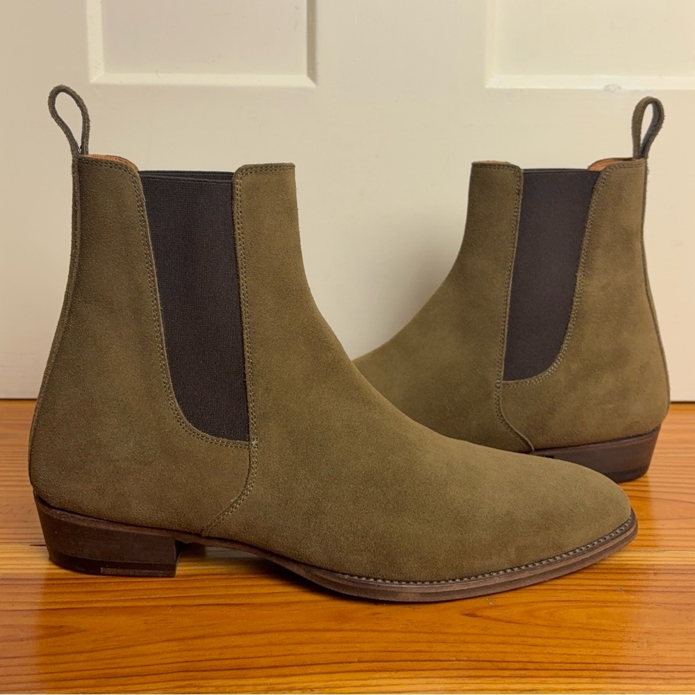 ORO LOS ANGELES CHELSEA BOOTS MENS SIZE 8 OLIVE NEW